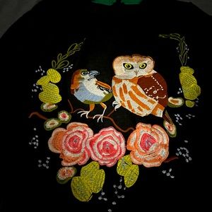 Size Small Dark grey dress with hand embroidery